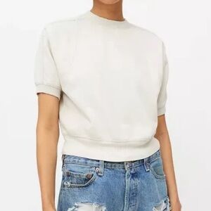 Knit grey cropped short sleeve top